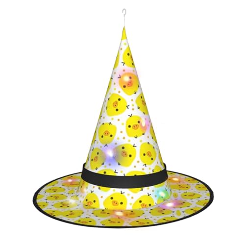 Hgvcse Halloweenyellow Huhn-Hexenhut, Party, LED-Kurm, Kostüm, Zubehör, Weihnachten, Geburtstag, faltbar, spitz Hgvcse Halloweenyellow Huhn-Hexenhut, Party, LED-Kurm, Kostüm, Zubehör, Weihnachten, Geburtstag, faltbar, spitz von Hgvcse