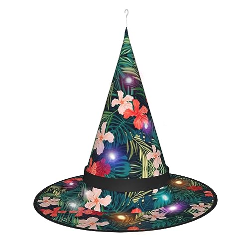 Hgvcse Hawaiianischer Hexenhut für Halloween, Party, LED-Turm, Kostüm, Zubehör, Weihnachten, Geburtstag, faltbar, spitz Hgvcse Hawaiianischer Hexenhut für Halloween, Party, LED-Turm, Kostüm, Zubehör, Weihnachten, Geburtstag, faltbar, spitz von Hgvcse