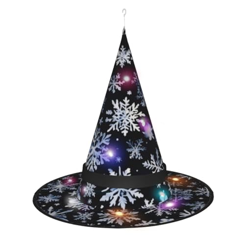 Hgvcse Hexenhut für Halloween, Schneemann, Sterne und Schneeflocken, Party, LED-Turm, Kostüm, Zubehör, Weihnachten, Geburtstag, faltbar, spitz Hgvcse Hexenhut für Halloween, Schneemann, Sterne und Schneeflocken, Party, LED-Turm, Kostüm, Zubehör, Weihnachten, Geburtstag, faltbar, spitz von Hgvcse