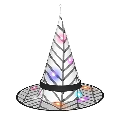 Hgvcse Hexenhut für Halloween, schwarz-weiß gestreift, Party, LED-Kurm, Kostüm, Zubehör, Weihnachten, Geburtstag, faltbar, spitz Hgvcse Hexenhut für Halloween, schwarz-weiß gestreift, Party, LED-Kurm, Kostüm, Zubehör, Weihnachten, Geburtstag, faltbar, spitz von Hgvcse