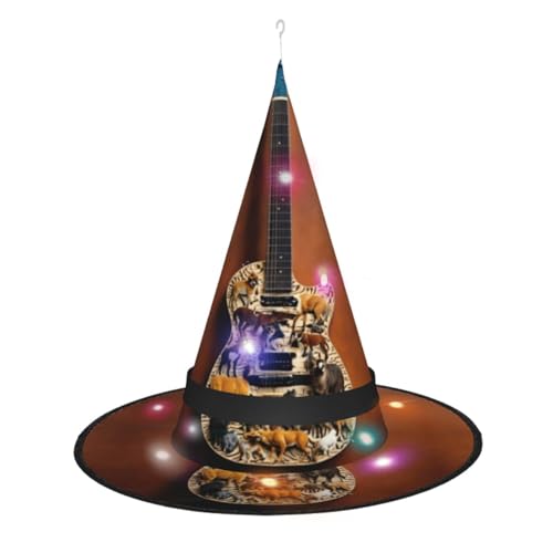 Hgvcse Hexenhut mit Halloween-Motiv, Party, LED-Kurm, Kostüm, Zubehör, Weihnachten, Geburtstag, faltbar, spitz Hgvcse Hexenhut mit Halloween-Motiv, Party, LED-Kurm, Kostüm, Zubehör, Weihnachten, Geburtstag, faltbar, spitz von Hgvcse
