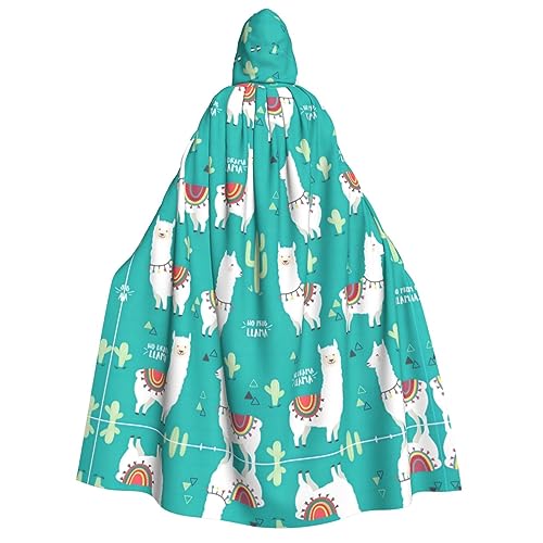 Uni Alpaka Kaktus Kapuzenumhang Umhang Halloween Cosplay Kostüme Ritter Goth's seltsame Kleidung Robe von Hgvcse