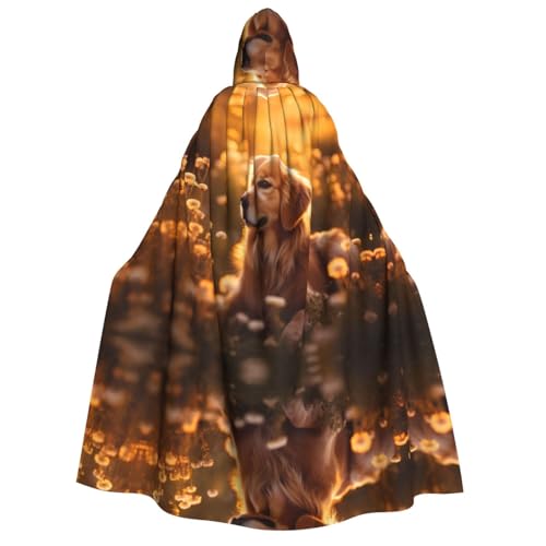 Uni Hunde- und Blumenumhang mit Kapuze, Umhang für Halloween, Cosplay, Ritter, Goths, seltsame Kleidung von Hgvcse