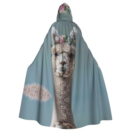 Uni Love Alpaka Umhang mit Kapuze Umhang Halloween Cosplay Kostüme Ritter Gothic Robe von Hgvcse