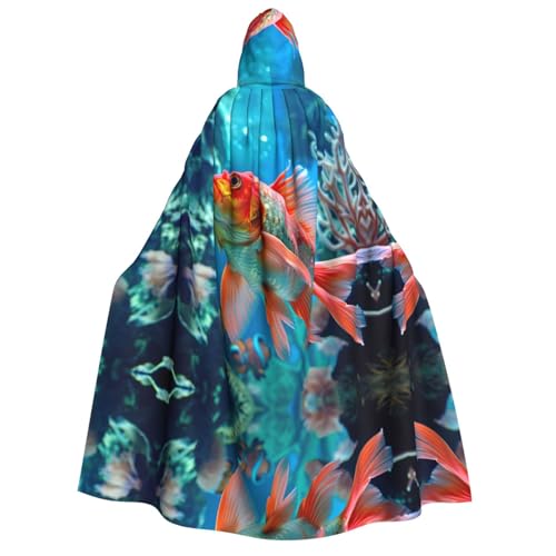 Uni Unterwasserwelt HD Fisch Kapuzenumhang Umhang Umhang Halloween Cosplay Kostüme Ritter Goth's seltsame Kleidung Robe von Hgvcse