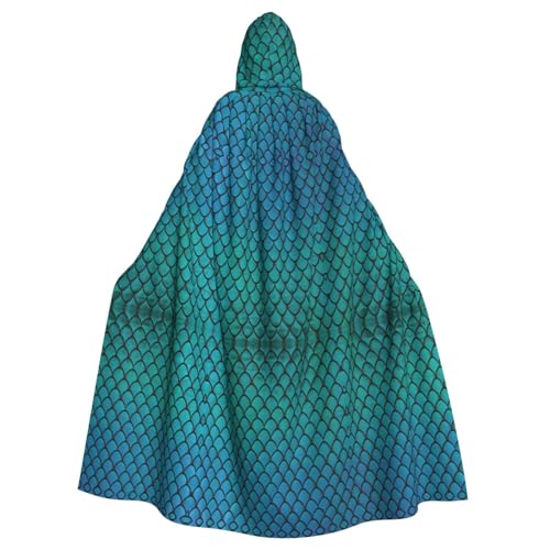 Uni blauer Fischschuppen-Umhang mit Kapuze, Umhang für Halloween, Cosplay, Ritter, Goths, seltsame Kleidung von Hgvcse