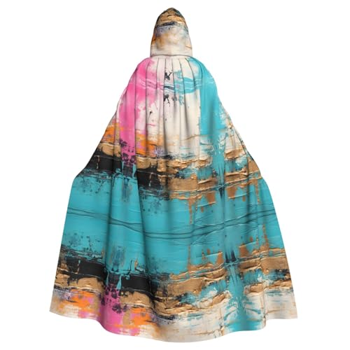 Uni gestreifter abstrakter bunter Kapuzenumhang für Halloween, Cosplay, Kostüme, Ritter, Goths, seltsame Kleidung Uni gestreifter abstrakter bunter Kapuzenumhang für Halloween, Cosplay, Kostüme, Ritter, Goths, seltsame Kleidung von Hgvcse