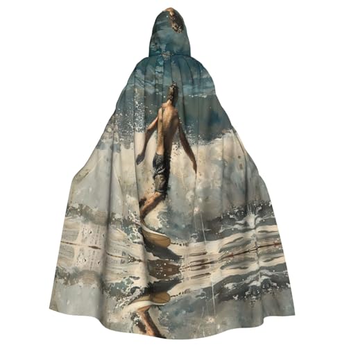 Unisexbeach Surf Kapuzenumhang Umhang Halloween Cosplay Kostüme Ritter Goth's seltsame Kleidung Robe von Hgvcse