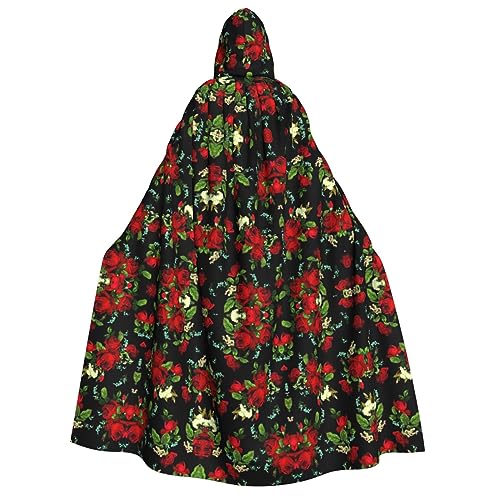 Unisexbeautiful Rose Geschenk Kapuzenumhang Umhang Halloween Cosplay Kostüme Ritter Goth's seltsame Kleidung Robe von Hgvcse