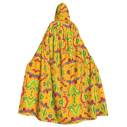 Unisexcactus Hut und Chili Pepper Kapuzenumhang Umhang Halloween Cosplay Kostüme Ritter Goth's seltsame Kleidung Robe von Hgvcse