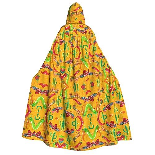 Unisexcactus Hut und Chili Pepper Kapuzenumhang Umhang Halloween Cosplay Kostüme Ritter Goth's seltsame Kleidung Robe von Hgvcse