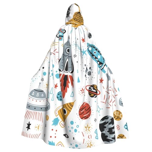 Unisexcartoon Rockets Kapuzenumhang Umhang Halloween Cosplay Kostüme Ritter Goth's seltsame Kleidung Robe von Hgvcse