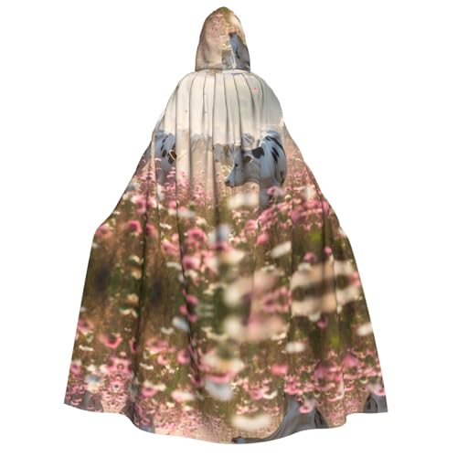 Unisexflower Kuhfarm Kapuzenumhang Umhang Halloween Cosplay Kostüme Ritter Goth's seltsame Kleidung Robe von Hgvcse