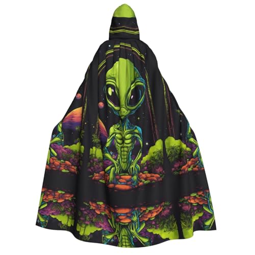 Unisexgreen Alien Kapuzenumhang Umhang Halloween Cosplay Kostüme Ritter Goth's seltsame Kleidung Robe von Hgvcse