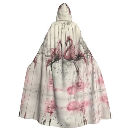 Unisexink Flamingos Kapuzenumhang Umhang Halloween Cosplay Kostüme Ritter Goth's seltsame Kleidung Robe von Hgvcse