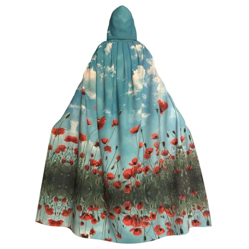 Unisexpoppies Kapuzenumhang mit blauem Himmel, für Halloween, Cosplay, Ritter, Goths, seltsame Kleidung von Hgvcse