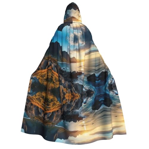 Unisexstones Kapuzenumhang mit Kapuze, Motiv: blaues Meer, Ozean, Sonnenaufgang, Berg, Halloween, Cosplay, Ritter, Goths, seltsame Kleidung Unisexstones Kapuzenumhang mit Kapuze, Motiv: blaues Meer, Ozean, Sonnenaufgang, Berg, Halloween, Cosplay, Ritter, Goths, seltsame Kleidung von Hgvcse