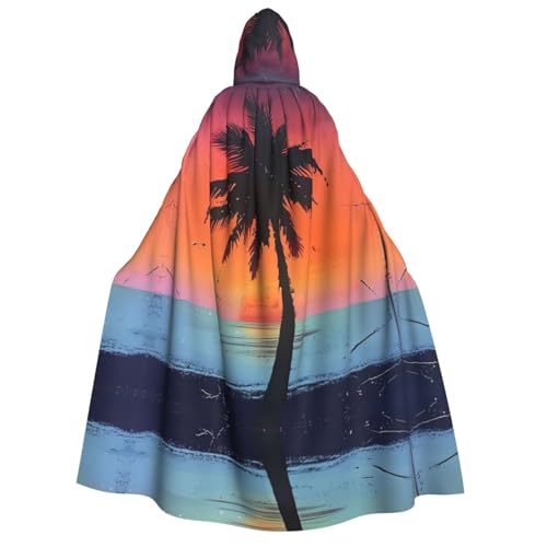 Unisextropical Sonnenuntergang Kapuzenumhang Umhang Halloween Cosplay Kostüme Ritter Goth's seltsame Kleidung Robe von Hgvcse