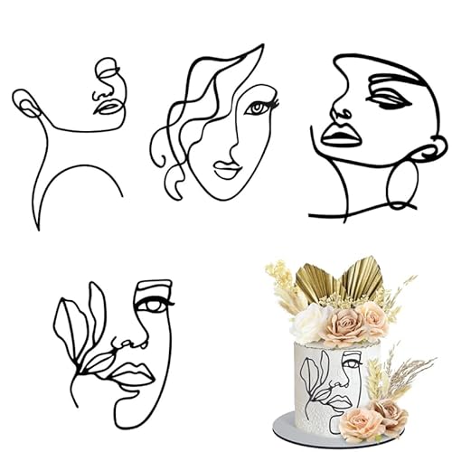 4 Torten Topper Geburtstag Frau Schwarz Acryl Kuchen Topper Lady Face Tortendeko Geburtstag Mädchen-Gesicht Kuchendeko Boho Tortendeko Geeignet für Geburtstagsfeiern, Kuchendekoration 4 Torten Topper Geburtstag Frau Schwarz Acryl Kuchen Topper Lady Face Tortendeko Geburtstag Mädchen-Gesicht Kuchendeko Boho Tortendeko Geeignet für Geburtstagsfeiern, Kuchendekoration von HhBdy