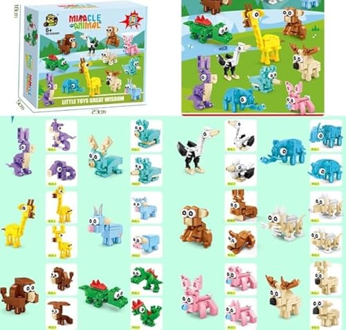 Hhaoysogd 12 Stück Mini Tier Bausteine, Baustein Spielzeug Kinder Party Geschenk, 3 in 1 Mini Bausteine Set, Konstruktionsspielzeug für Jungen & Mädchen 4–12 Jahre – Partygeschenke Hhaoysogd 12 Stück Mini Tier Bausteine, Baustein Spielzeug Kinder Party Geschenk, 3 in 1 Mini Bausteine Set, Konstruktionsspielzeug für Jungen & Mädchen 4–12 Jahre – Partygeschenke von Hhaoysogd