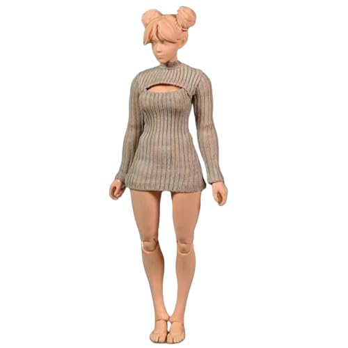 HiPlay 1/12 Rough Stripe Dress Split Sweater Sand Kleidung Zubehör für 6" Figur von HiPlay