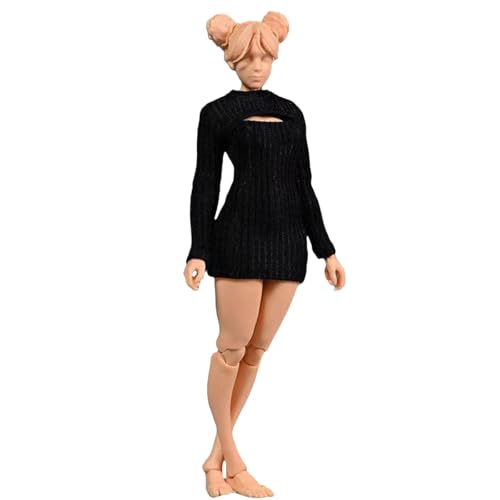 HiPlay 1/12 Rough Stripe Dress Split Sweater Schwarz Kleidung Zubehör für 6" Figur von HiPlay