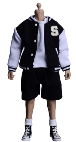HiPlay 1/12 Scale Figure Doll Clothes: Black Baseball Coat for 6-inch Collectible Action Figure (Black) von HiPlay