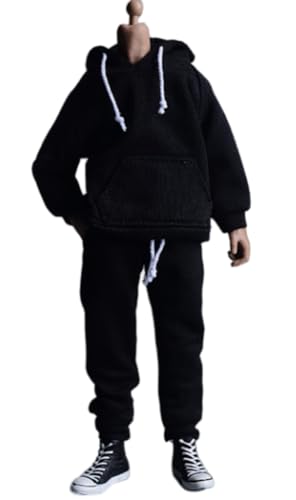 HiPlay 1/12 Scale Figure Doll Clothes: Black Sport Set Hoodies and Pants for 6-inch Collectible Action Figure AT202201A von HiPlay