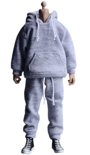 HiPlay 1/12 Scale Figure Doll Clothes: Gray Set Hoodies and Pants for 6-inch Collectible Action Figure AT202201C von HiPlay