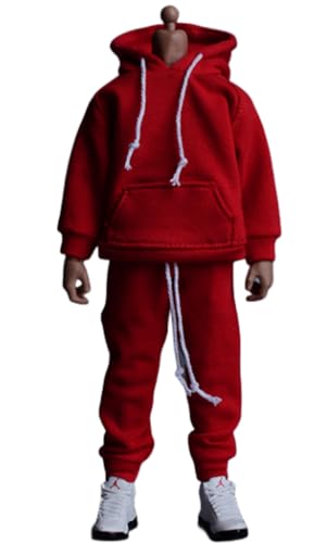 HiPlay 1/12 Scale Figure Doll Clothes: Red Set Hoodies and Pants for 6-inch Collectible Action Figure AT202201E von HiPlay