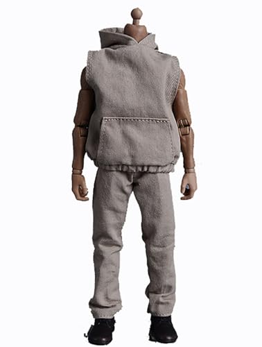 HiPlay 1/12 Scale Figure Doll Clothes: White Sleeveless Hoodie Long Pants Set for 6-inch Collectible Action Figure WXTZC von HiPlay