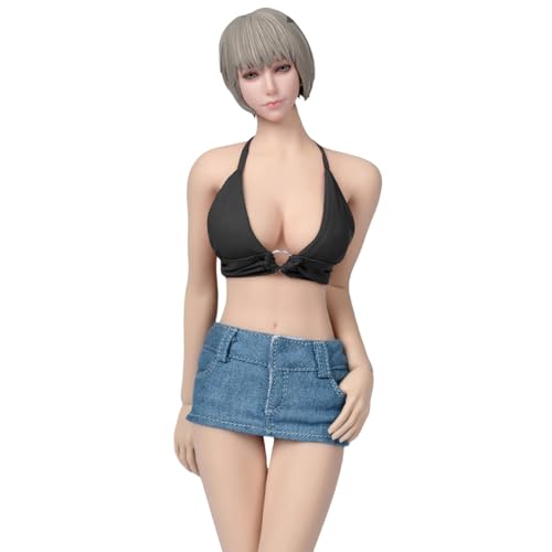 HiPlay 1/6 Damenkleidung Set Camisole + Kurzer Rock + Unterwäsche Schwarz Puppenkleidung Zubehör für 12-Zoll Actionfigur von HiPlay