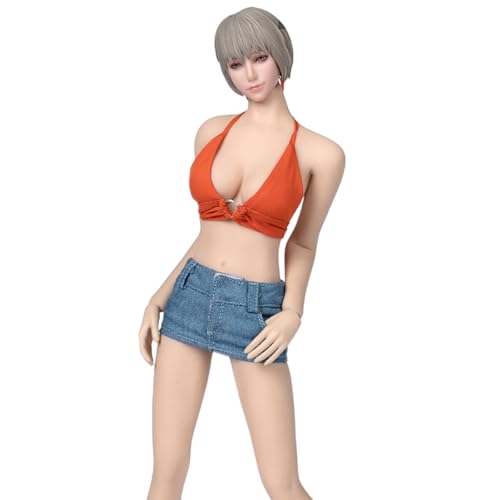 HiPlay 1/6 Female Kleiderset Camisole + Kurzer Rock + Unterwäsche Orange Puppenkleidung Zubehör für 12-Zoll-Actionfigur von HiPlay
