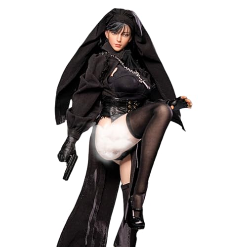 HiPlay 1/6 Female Soldier Doll Halloween Nonnenkostüm Uniform Nonnen Cosplay Outfit Schwarz für Actionfiguren von HiPlay