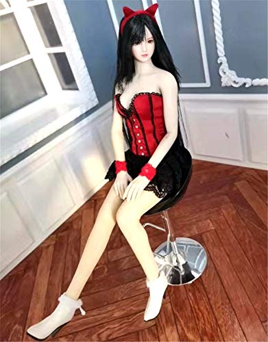 HiPlay 1/6 Scale Female Figure Doll Clothes, Dress, Outfit Costume for 12 inch Female Action Figure Phicen/TBLeague CM060 (Red) von HiPlay