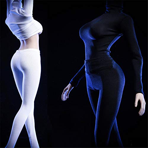 HiPlay 1/6 Scale Female Figure Doll Clothes, TOP+Pants Suit Uniform Costume for 12 inch Female Action Figure Phicen/TBLeague CM194(Black) von HiPlay