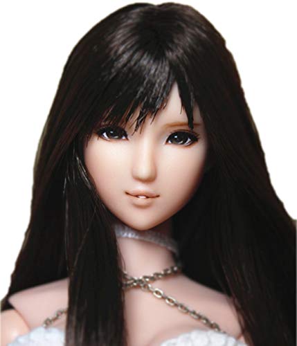 HiPlay 1/6 Scale Female Figure Head Sculpt, 100% Handmade & Customized Makeup, Anime Style, Beauty Charming Girl Doll Head for 12" Action Figure TBLeague/Obitsu/JIAOU CDH51 (White Skin) von HiPlay