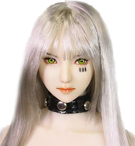 HiPlay 1/6 Scale Female Figure Head Sculpt, 100% Handmade & Customized Makeup, Anime Style, Beauty Charming Girl Doll Head for 12" Action Figure TBLeague/Obitsu/JIAOU CDH55 (White Skin) von HiPlay