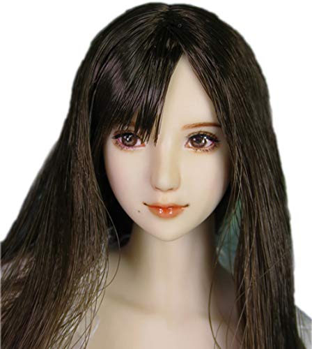 HiPlay 1/6 Scale Female Figure Head Sculpt, 100% Handmade & Customized Makeup, Anime Style, Beauty Charming Girl Doll Head for 12" Action Figure TBLeague/Obitsu/JIAOU CDH61 (Natural Skin) von HiPlay
