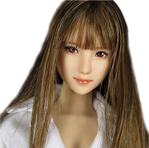 HiPlay 1/6 Scale Female Figure Head Sculpt, 100% Handmade & Customized Makeup, Anime Style, Beauty Charming Girl Doll Head for 12" Action Figure TBLeague/Obitsu/JIAOU CDH68 (White Skin) von HiPlay