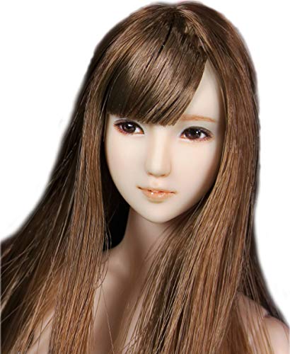 HiPlay 1/6 Scale Female Figure Head Sculpt, 100% Handmade & Customized Makeup, Anime Style, Beauty Charming Girl Doll Head for 12" Action Figure TBLeague/Obitsu/JIAOU CDH69 (Natural Skin) von HiPlay