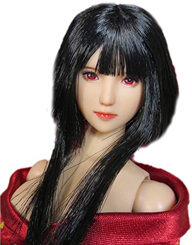 HiPlay 1/6 Scale Female Figure Head Sculpt, 100% Handmade & Customized Makeup, Anime Style, Beauty Charming Girl Doll Head for 12" Action Figure TBLeague/Obitsu/JIAOU CDH70 (Natural Skin) von HiPlay