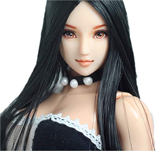HiPlay 1/6 Scale Female Figure Head Sculpt, 100% Handmade & Customized Makeup, Anime Style, Beauty Charming Girl Doll Head for 12" Action Figure TBLeague/Obitsu/JIAOU CDH71 (Natural Skin) von HiPlay