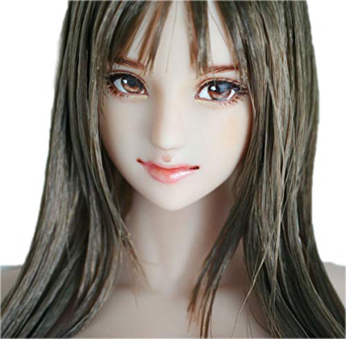 HiPlay 1/6 Scale Female Figure Head Sculpt, 100% Handmade & Customized Makeup, Anime Style, Beauty Charming Girl Doll Head for 12" Action Figure TBLeague/Obitsu/JIAOU CDH73 (White Skin) von HiPlay