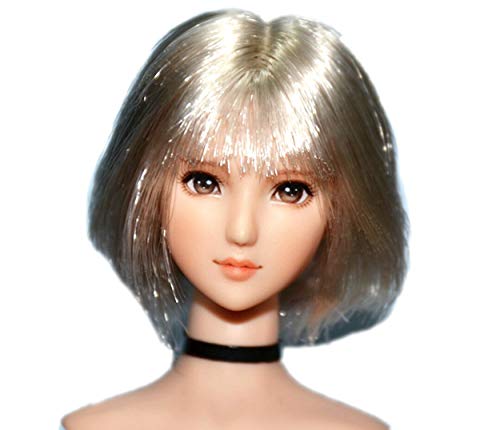 HiPlay 1/6 Scale Female Figure Head Sculpt, 100% Handmade & Customized Makeup, Beauty Charming Girl Doll Head for 12" Action Figure TBLeague/Obitsu/JIAOU CDH27 (Natural Skin) von HiPlay