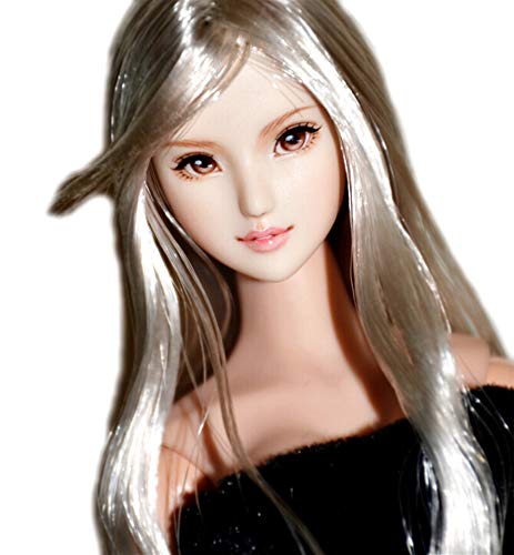 HiPlay 1/6 Scale Female Figure Head Sculpt, 100% Handmade & Customized Makeup, Beauty Charming Girl Doll Head for 12" Action Figure TBLeague/Obitsu/JIAOU CDH29 (White Skin) von HiPlay