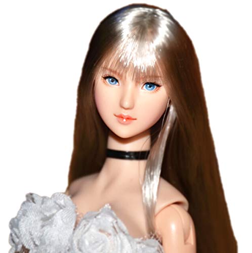 HiPlay 1/6 Scale Female Figure Head Sculpt, 100% Handmade & Customized Makeup, Beauty Charming Girl Doll Head for 12" Action Figure TBLeague/Obitsu/JIAOU CDH33 (Natural Skin) von HiPlay
