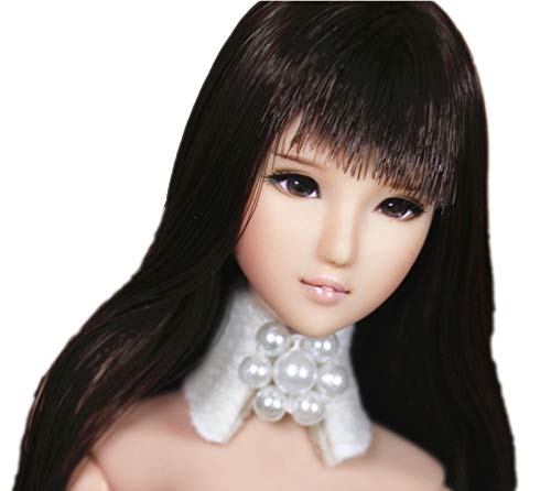 HiPlay 1/6 Scale Female Figure Head Sculpt, 100% Handmade & Customized Makeup, Beauty Charming Girl Doll Head for 12" Action Figure TBLeague/Obitsu/JIAOU CDH35 (White Skin) von HiPlay