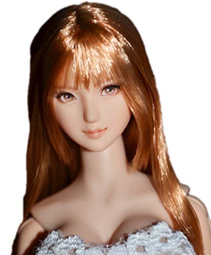HiPlay 1/6 Scale Female Figure Head Sculpt, 100% Handmade & Customized Makeup, Beauty Charming Girl Doll Head for 12" Action Figure TBLeague/Obitsu/JIAOU CDH37 (Natural Skin) von HiPlay