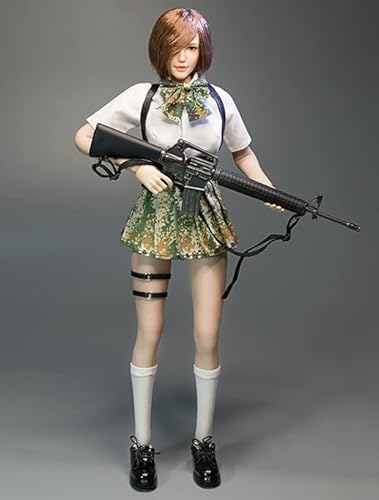 HiPlay 1/6 Scale Figure Doll Clothes, Cool Female Soldier Suit, Shirt+Skirt+Stockings+Shoes Outfit Costume for 12 inch Female Action Figure Phicen/TBLeague CM215(A) von HiPlay